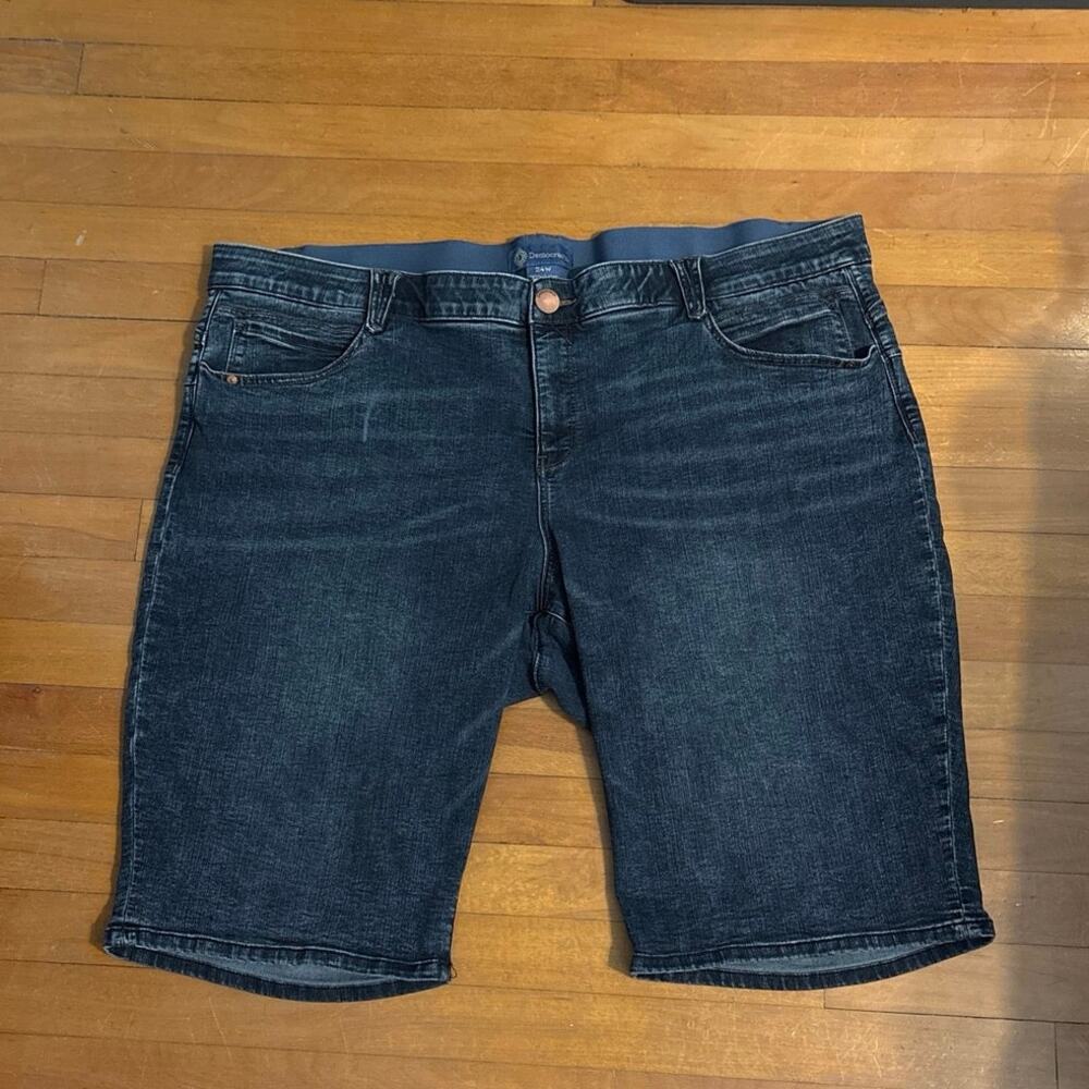 Democracy Absolution Plus Sz 24W 24 Curve Equality Stretch Denim Bermuda Shorts